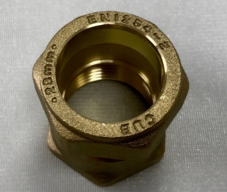 Brass compression fit male iron straight adaptor